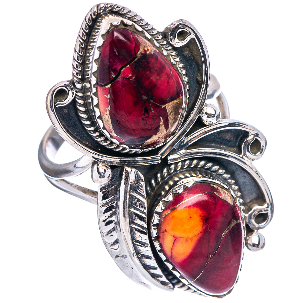 Red Dahlia Mohave Turquoise Ring Size 8 (.925 Sterling Silver)
