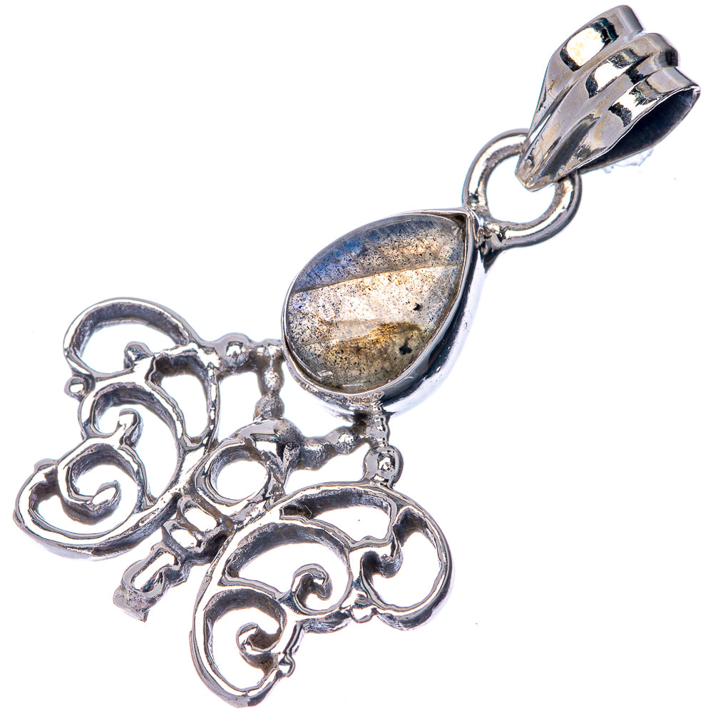 Labradorite Dainty Pendant 1 1/4" (925 Sterling Silver) P39924
