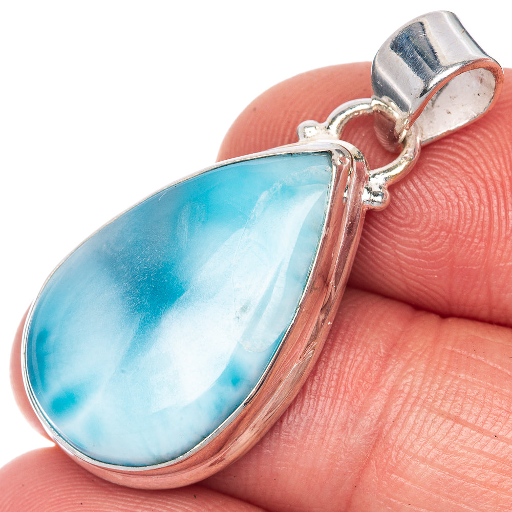 Larimar Pendant 1 3/8" (925 Sterling Silver) P40815