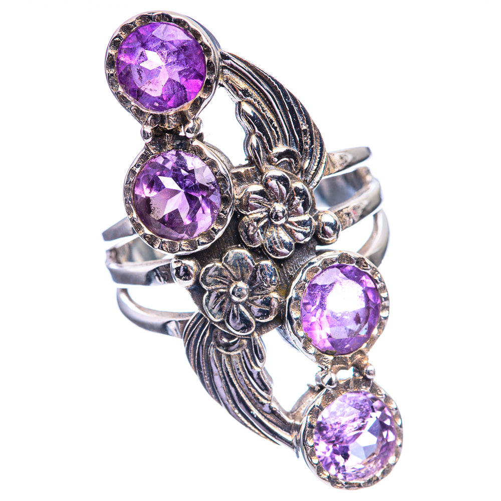 Faceted Amethyst Ring Size 6.75 (925 Sterling Silver) R142012