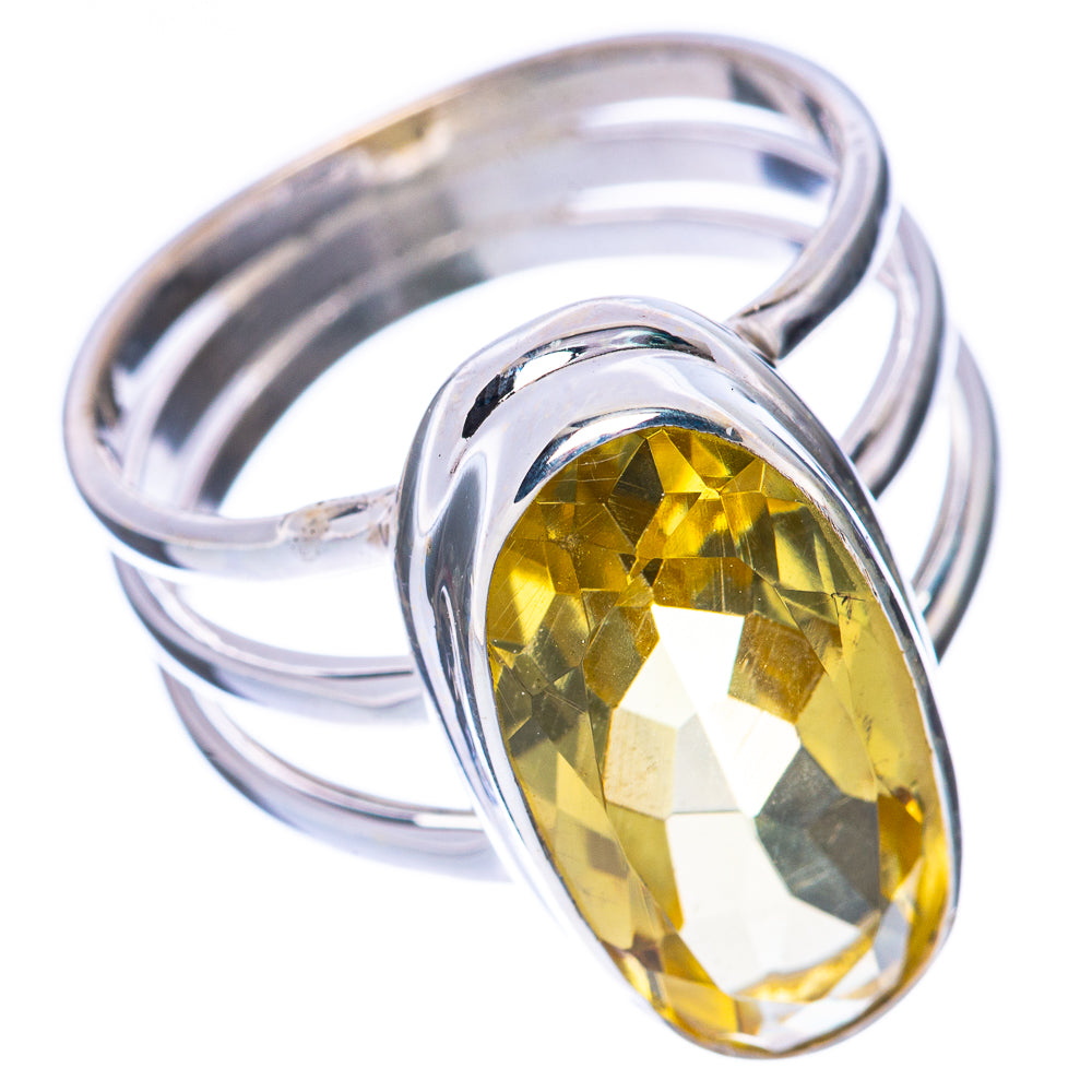 Faceted Citrine Ring Size 7 (925 Sterling Silver) R1688