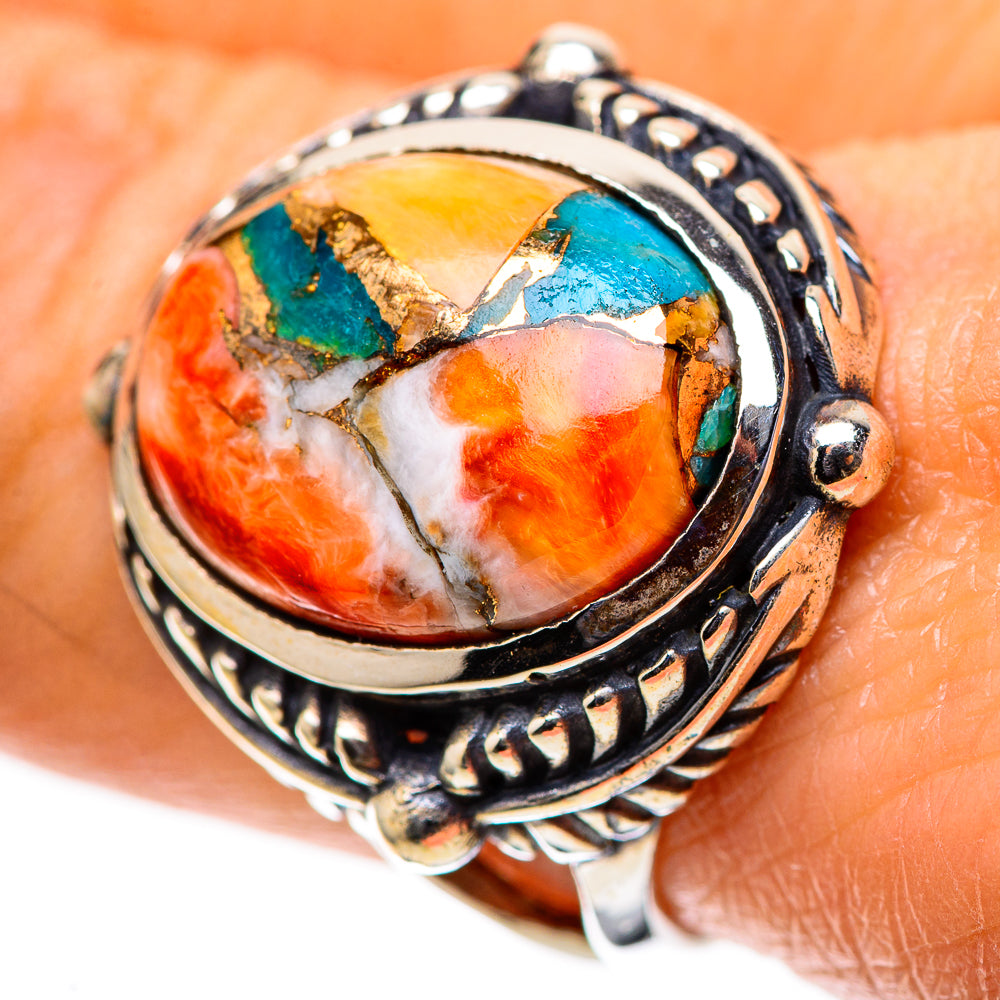Spiny Oyster Turquoise 925 Sterling Silver Ring Size 8.25 (925 Sterling Silver) RING139523