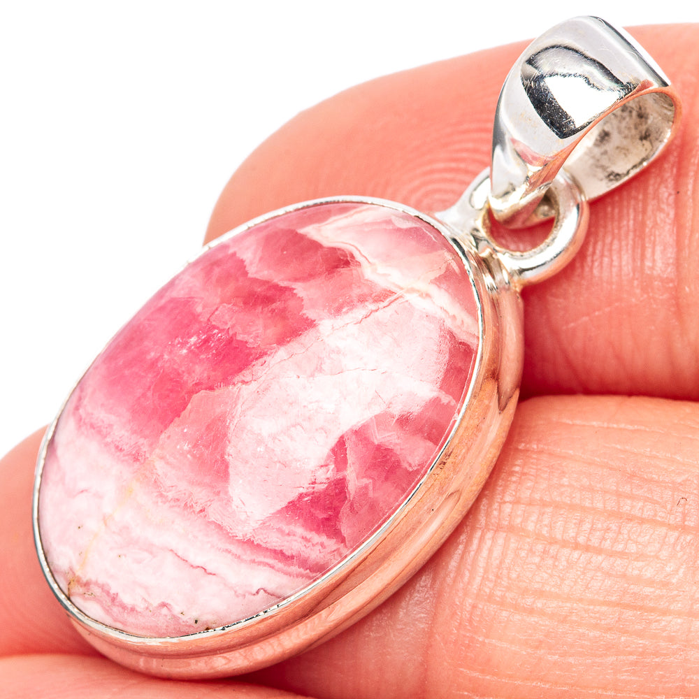 Rhodochrosite Pendant 1 1/4" (925 Sterling Silver) P42796