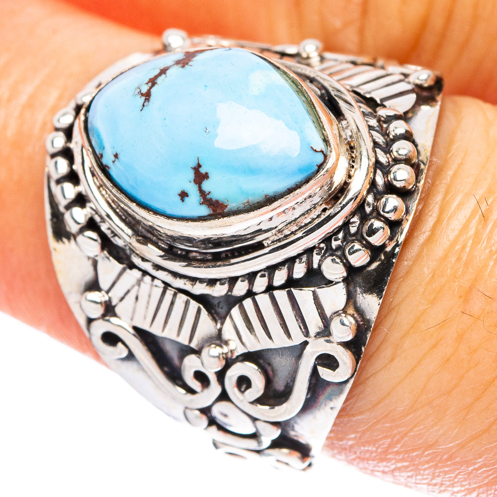 Rare Golden Hills Turquoise Ring Size 8 (925 Sterling Silver) R4604