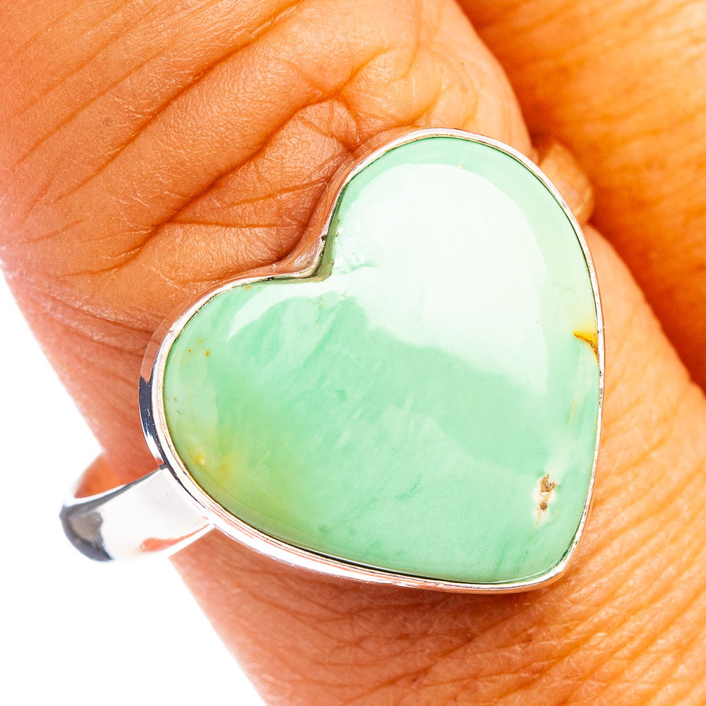Variscite Heart Ring Size 10.5 (.925 Sterling Silver)