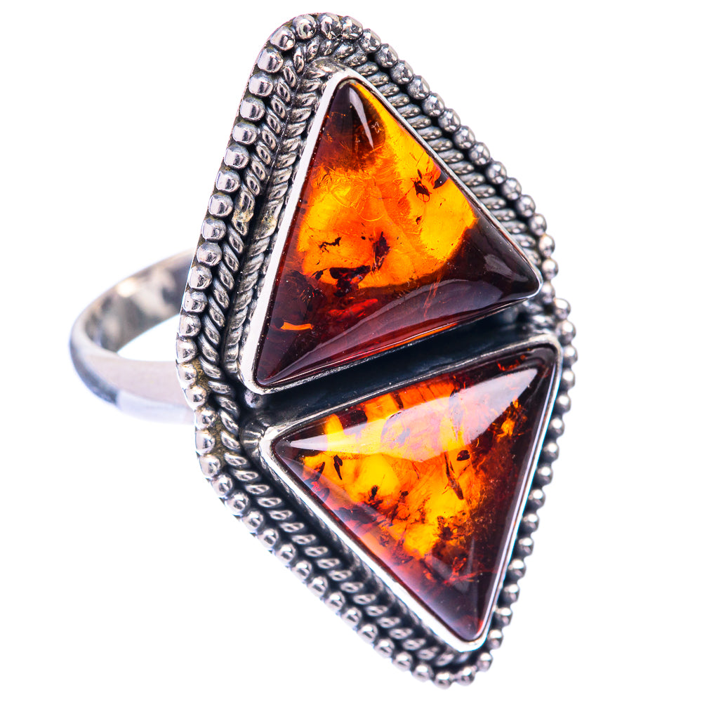 Large Baltic Amber Ring Size 9 (925 Sterling Silver) R140974