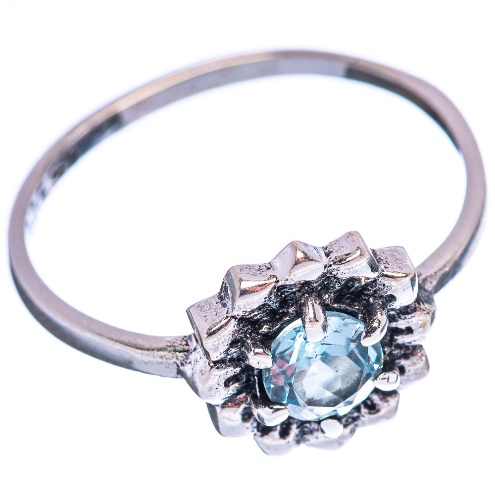 Dainty Blue Topaz Ring Size 8 (.925 Sterling Silver)