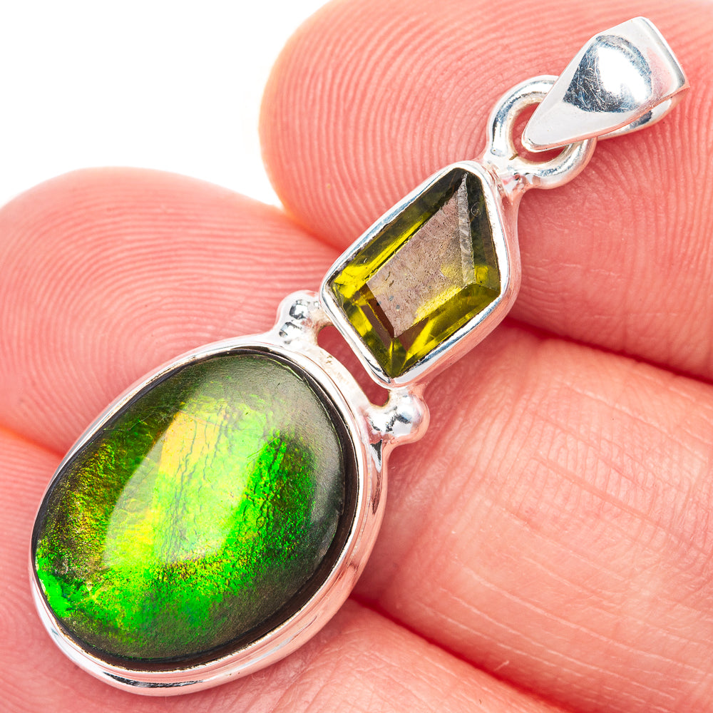 Canadian Ammolite Pendant 1 1/2" (925 Sterling Silver) PD39855