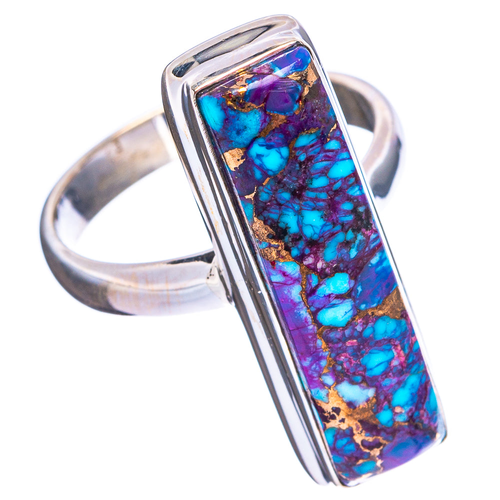 Purple Copper Turquoise Ring Size 6.75 (.925 Sterling Silver)