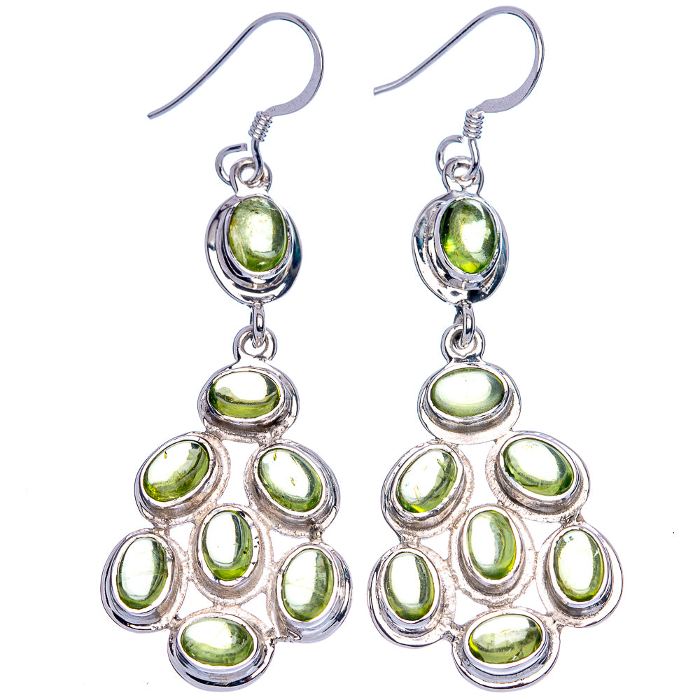 Signature Peridot Earrings 2 1/8" (925 Sterling Silver) E1177