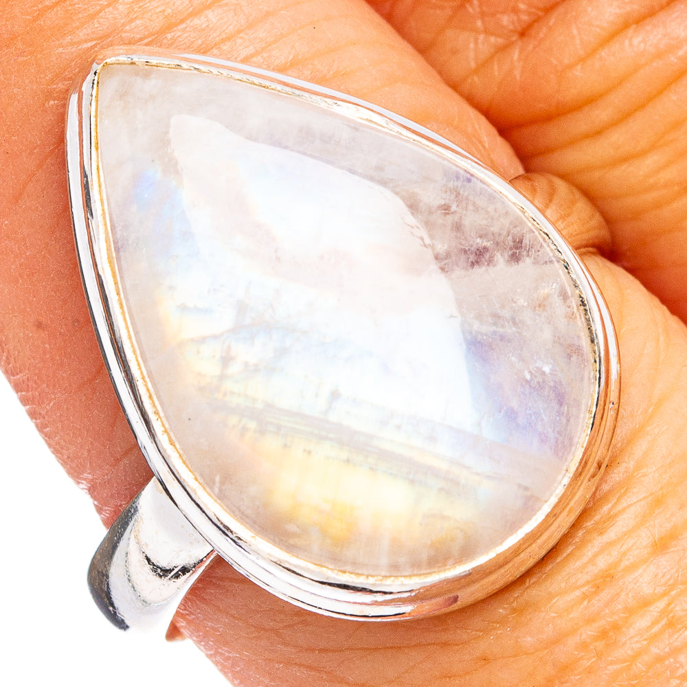 Rainbow Moonstone Ring Size 8.75 (.925 Sterling Silver)