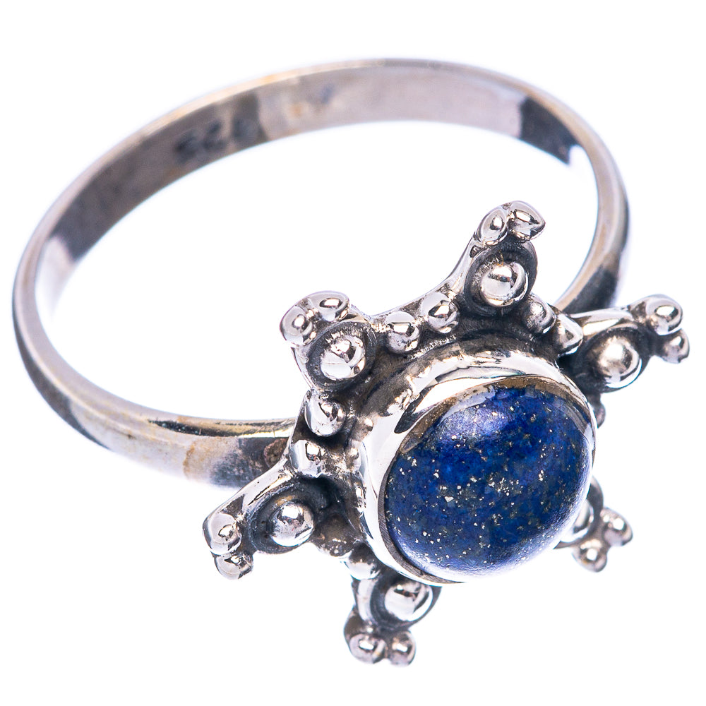 Lapis Lazuli Flower 925 Sterling Silver Ring Size 7.75 (925 Sterling Silver) R5491