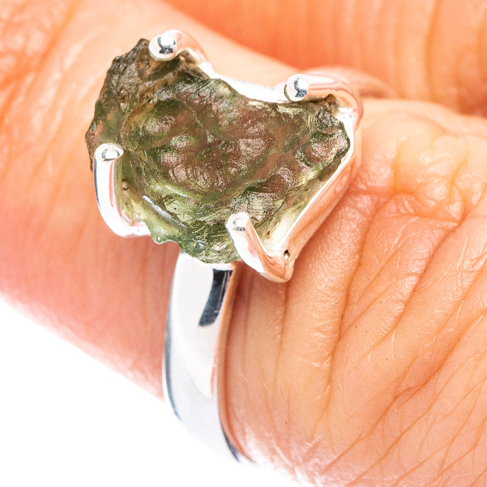 Moldavite Ring Size 5.75 (.925 Sterling Silver)