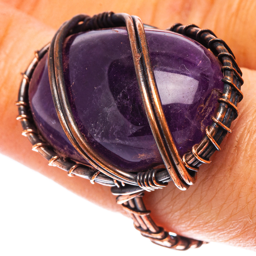 Amethyst Ring Size 7.5 (Oxidized Copper)