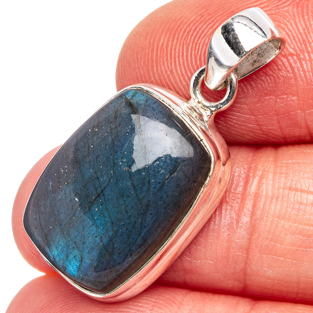 Labradorite Pendant 1 1/8" (.925 Sterling Silver)