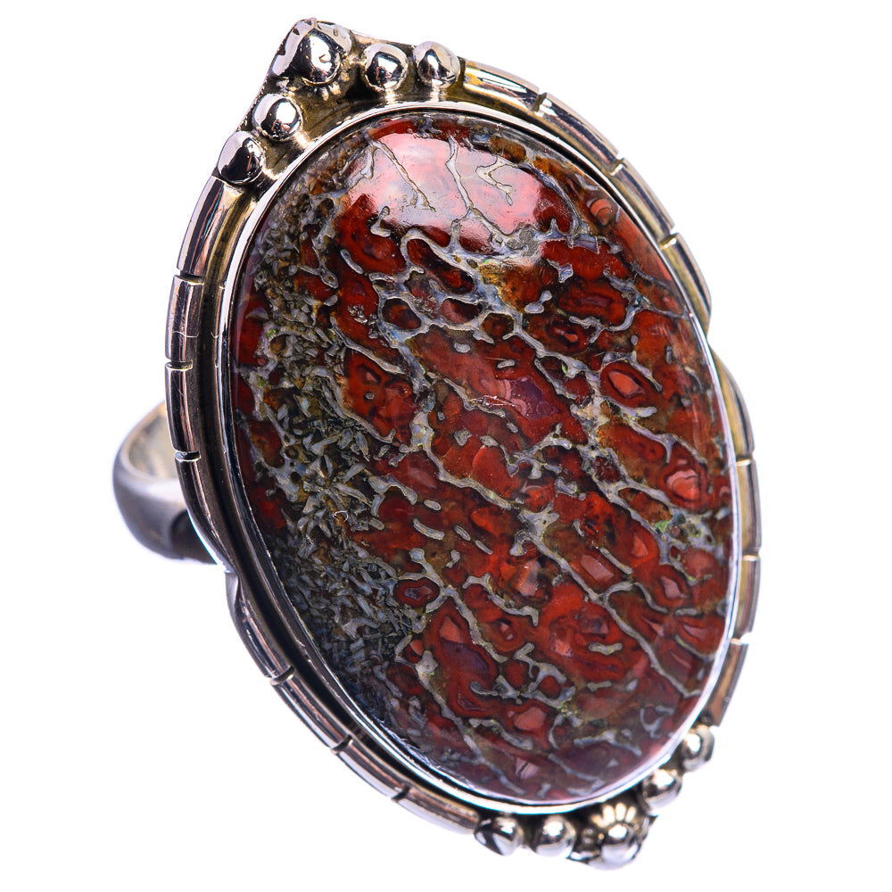 Huge Dinosaur Bone 925 Sterling Silver Ring Size 9