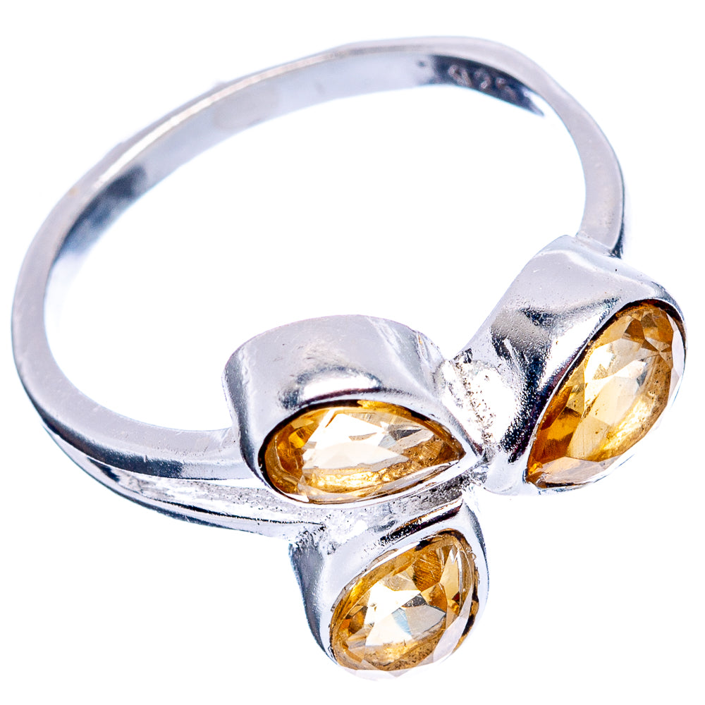 Citrine Dainty Ring Size 6.5 (.925 Sterling Silver)