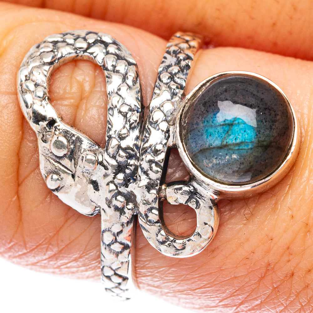 Value Labradorite Snake Ring Size 7.75 (925 Sterling Silver) R3319