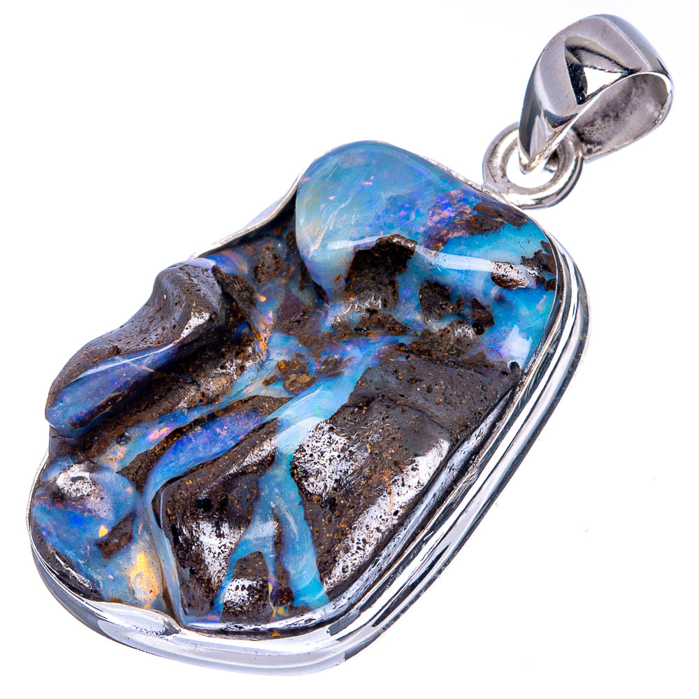 Rare Boulder Opal Pendant 1 1/2" (925 Sterling Silver) P41332