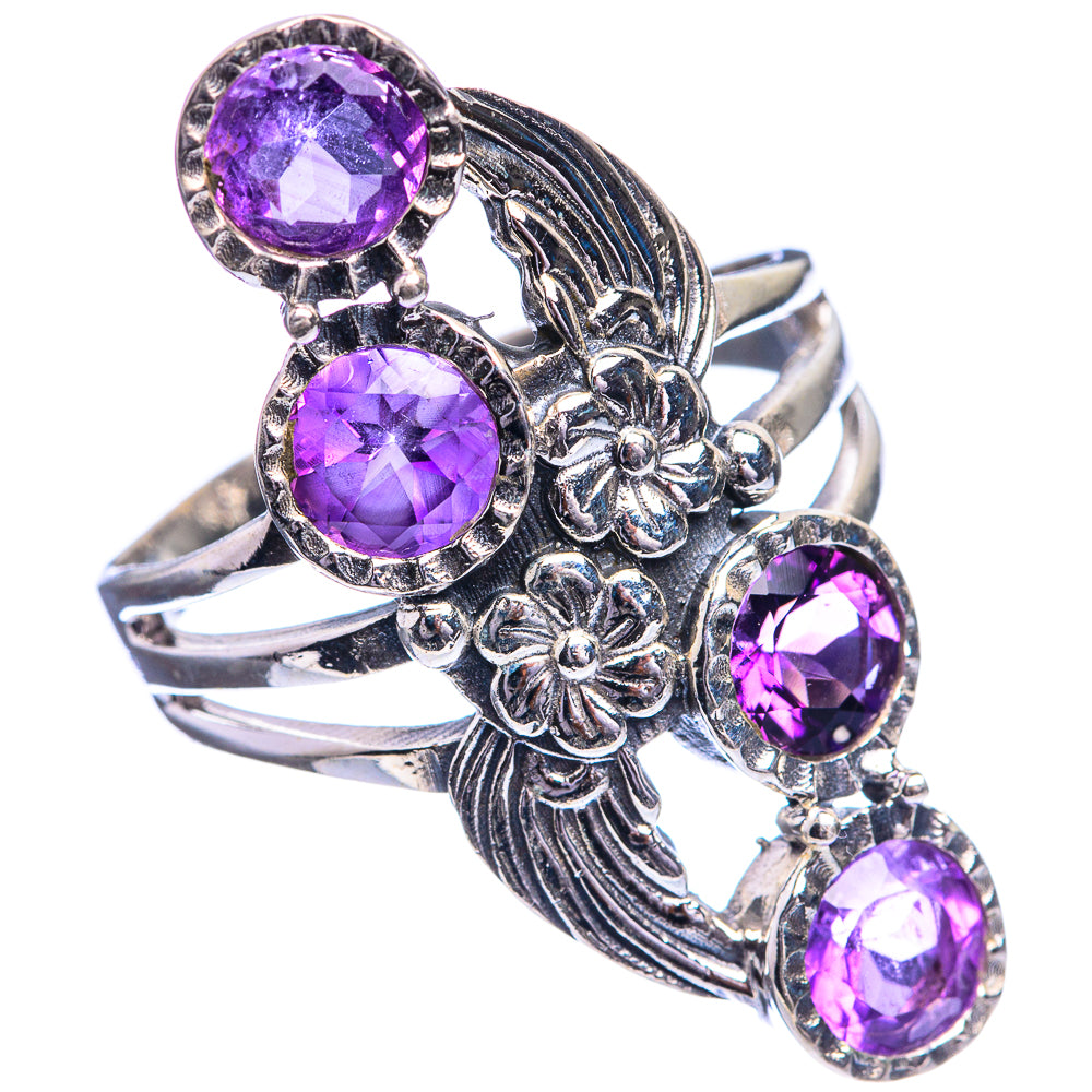 Faceted Amethyst Ring Size 10.5 (925 Sterling Silver) R143098