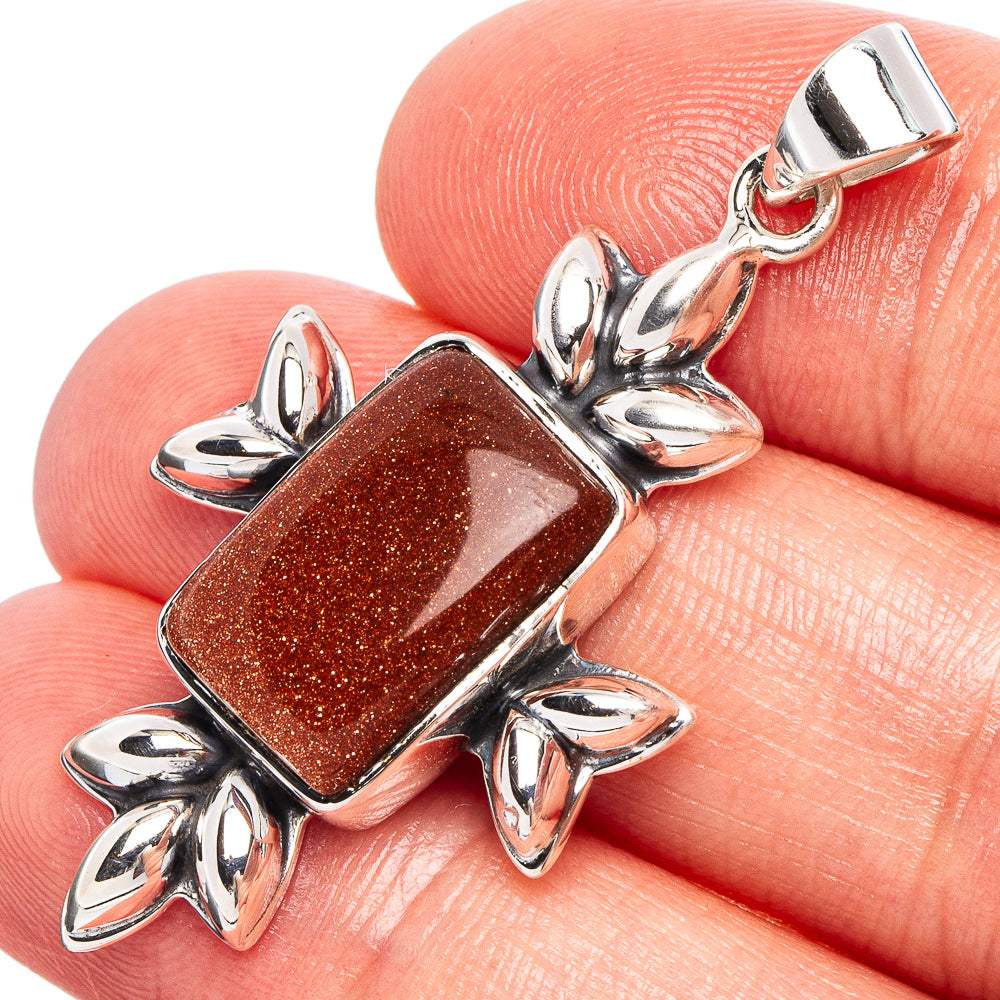 Goldstone 925 Sterling Silver Premium Pendants 1 3/4" (925 Sterling Silver) P43722