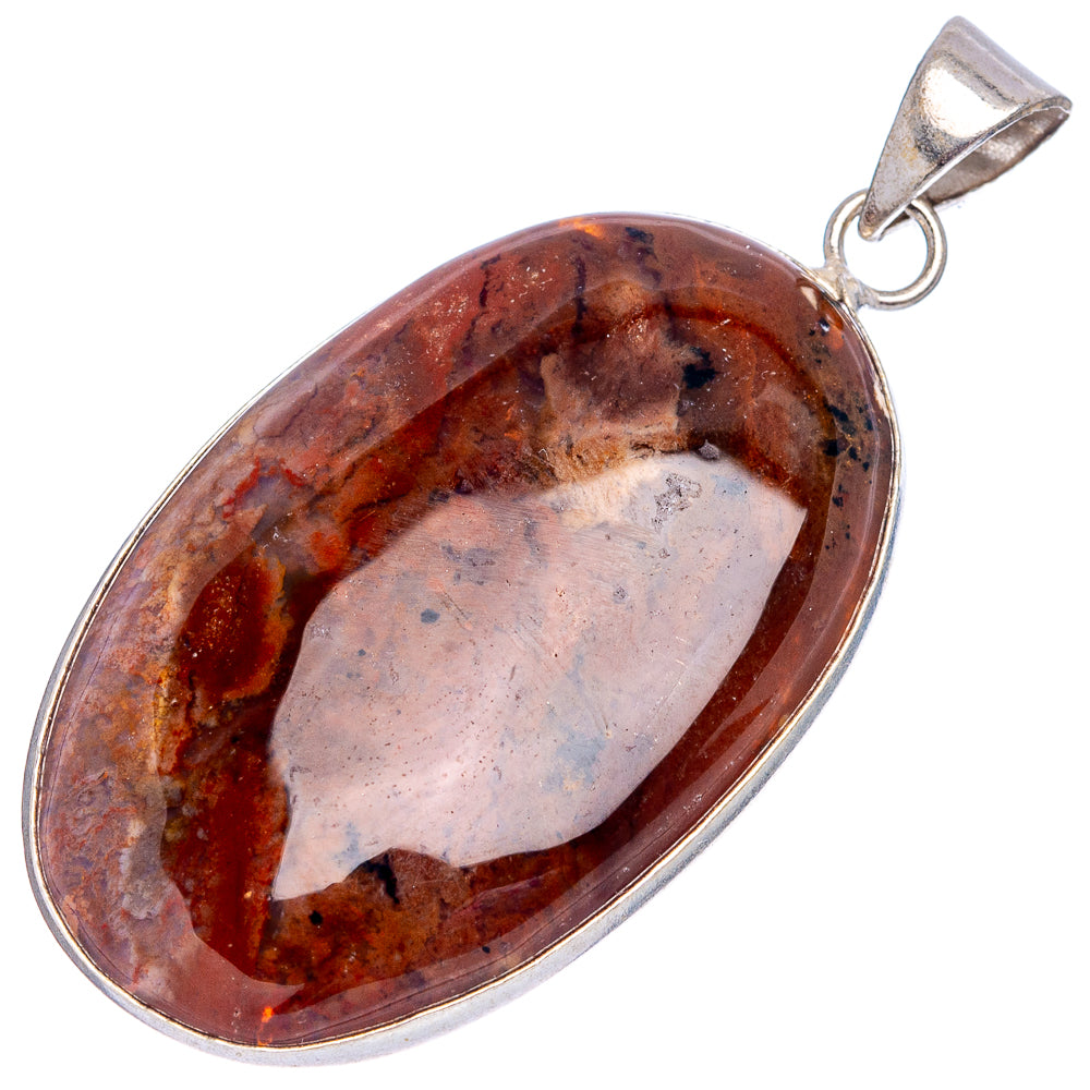 Red Jasper Pendant 2 1/8" (Silver Plated)