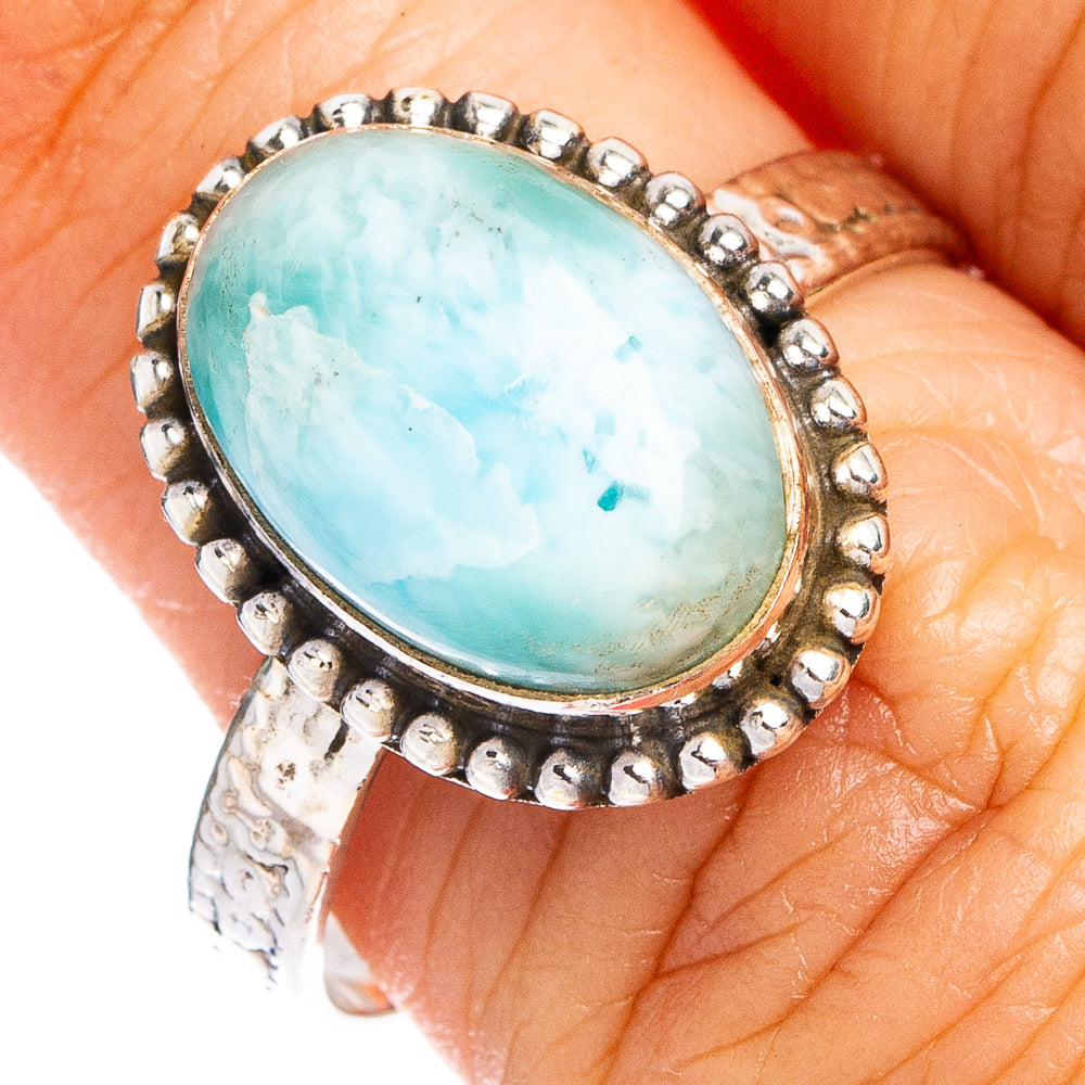 Rare Larimar Ring Size 8 (.925 Sterling Silver)
