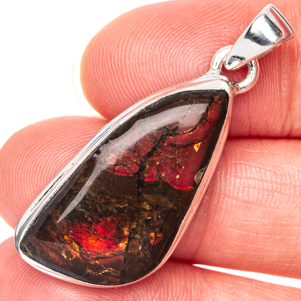 Rare Ammolite Pendant 1 1/2" (925 Sterling Silver) P41297