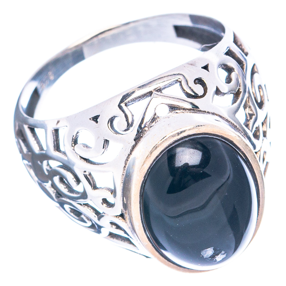 Black Onyx Ring Size 7.75 (.925 Sterling Silver)