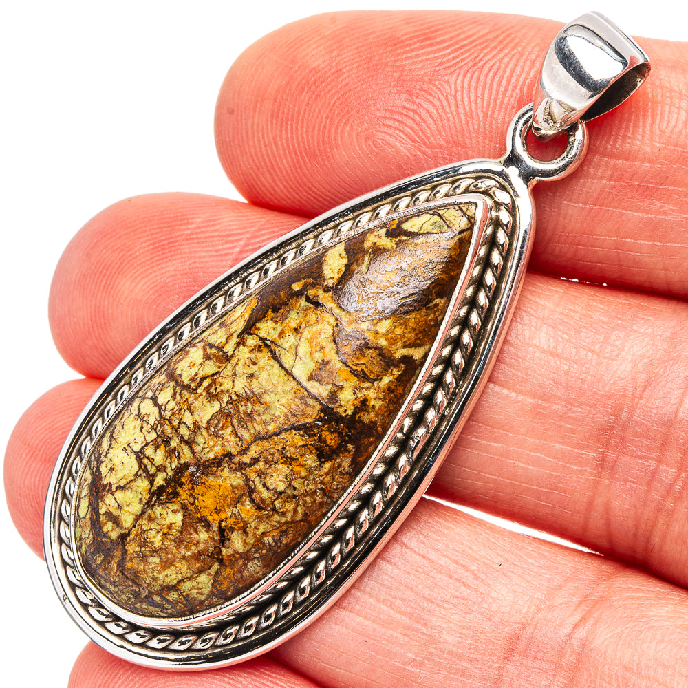 Premium Gaspeite Pendant 2" (.925 Sterling Silver)