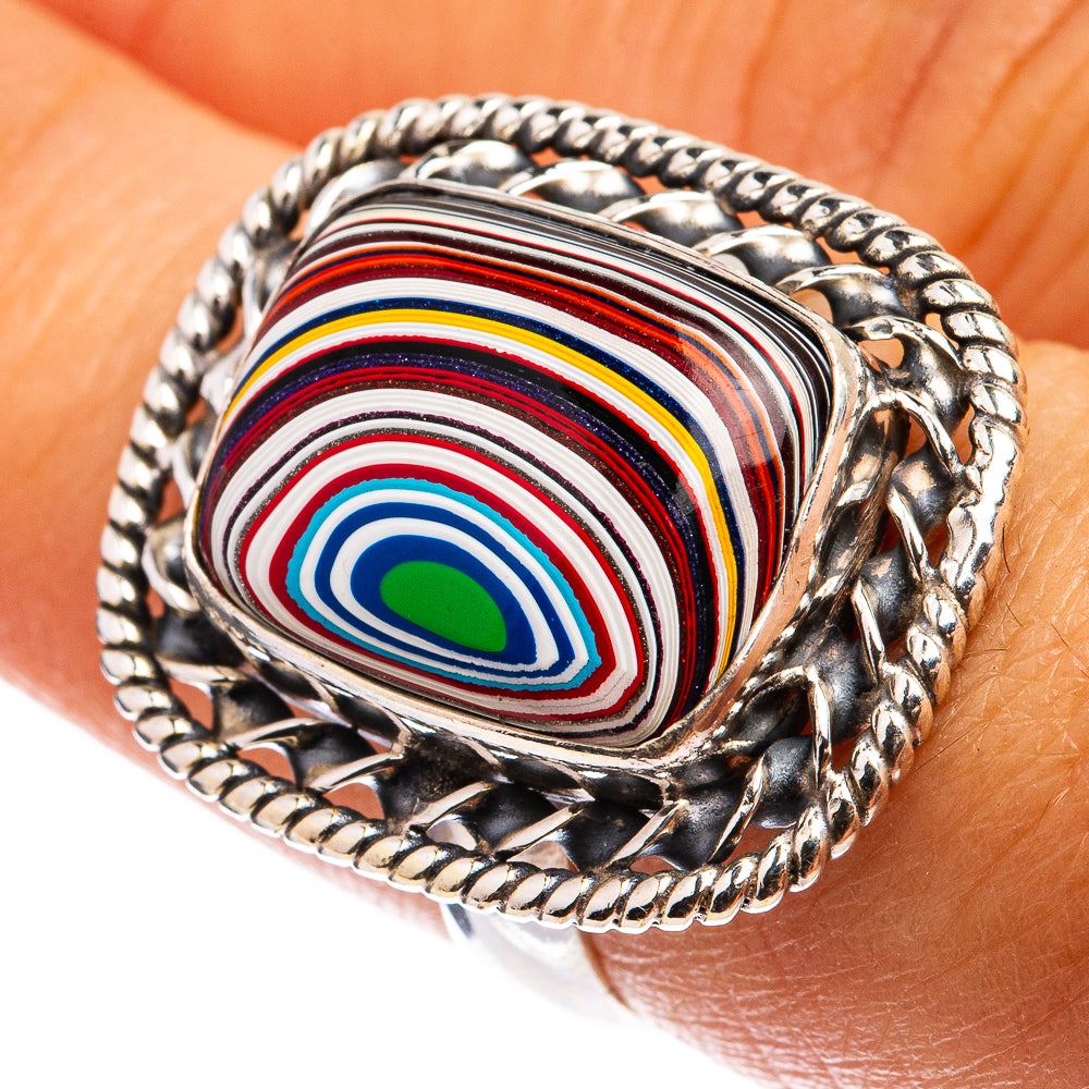 Fordite Ring Size 7.25 (925 Sterling Silver) R142861