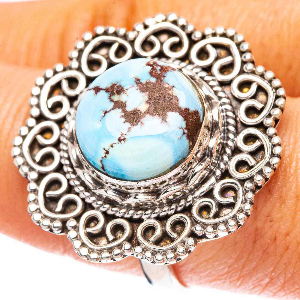 Rare Golden Hills Turquoise Ring Size 9 (925 Sterling Silver) R4261