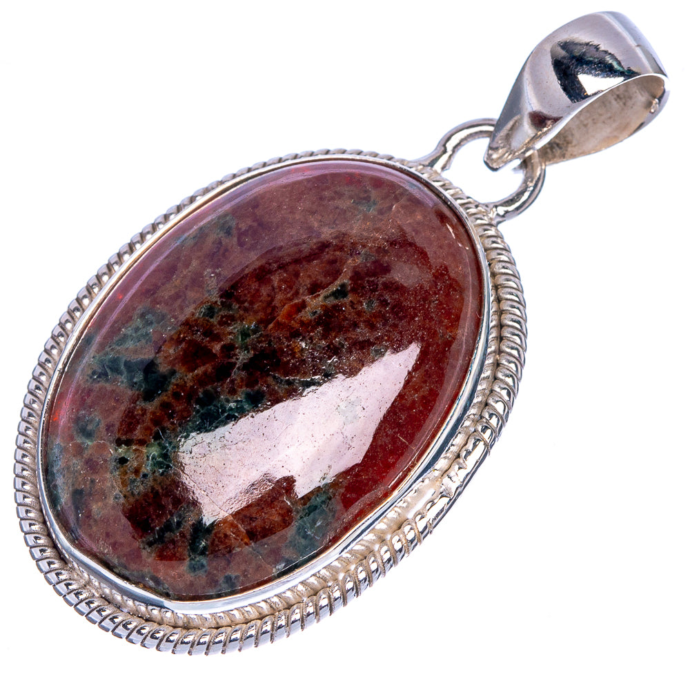 Rare Grass Garnet Pendant 1 3/4" (925 Sterling Silver) P40721