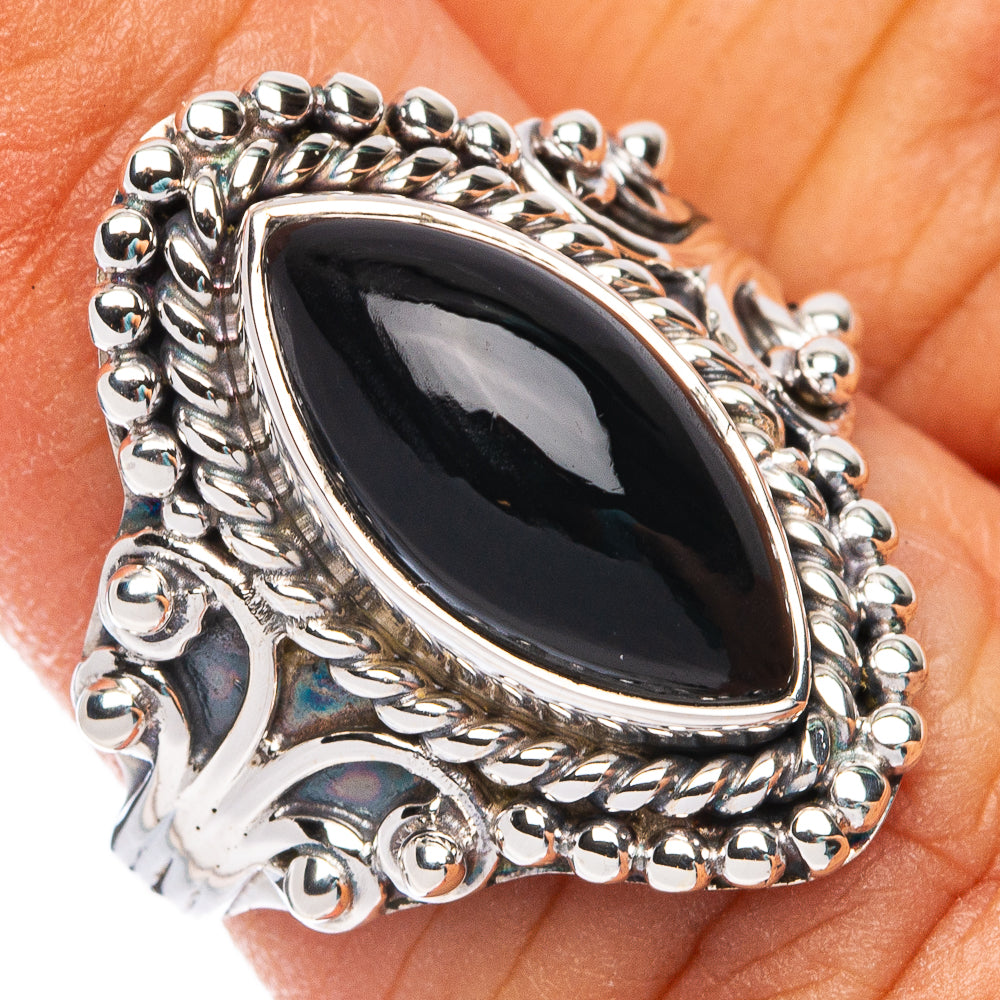 Premium  Black Onyx Ring Size 5.75 (925 Sterling Silver) RING7685