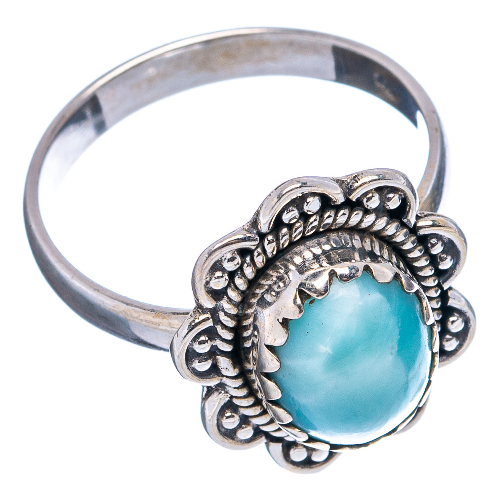 Rare Larimar Ring Size 7.5 (.925 Sterling Silver)