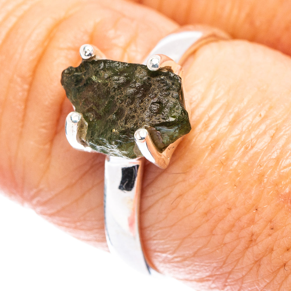 Moldavite Ring Size 8 (.925 Sterling Silver)