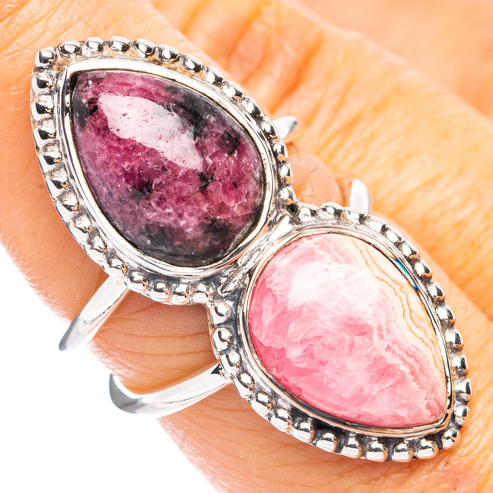 Premium Rhodochrosite, Rhodonite Ring Size 6.75 (925 Sterling Silver) R8175