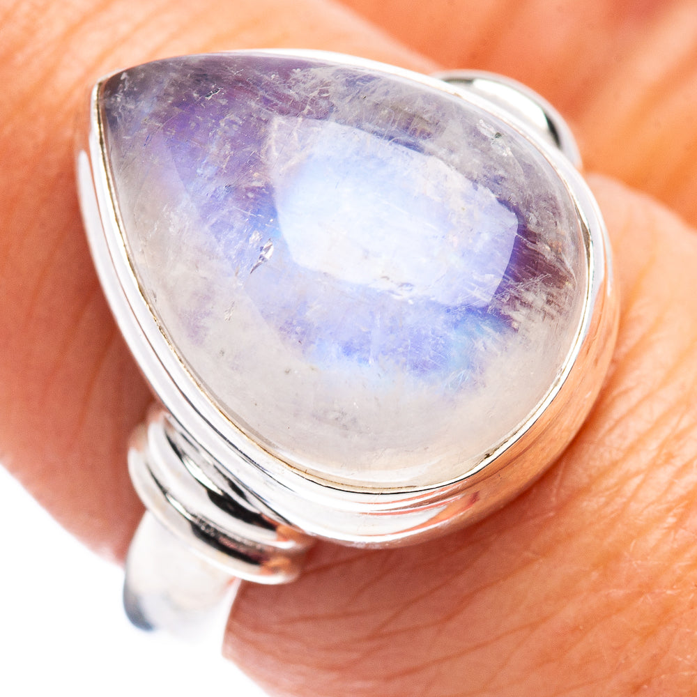 Rainbow Moonstone Ring Size 7.75 (.925 Sterling Silver)
