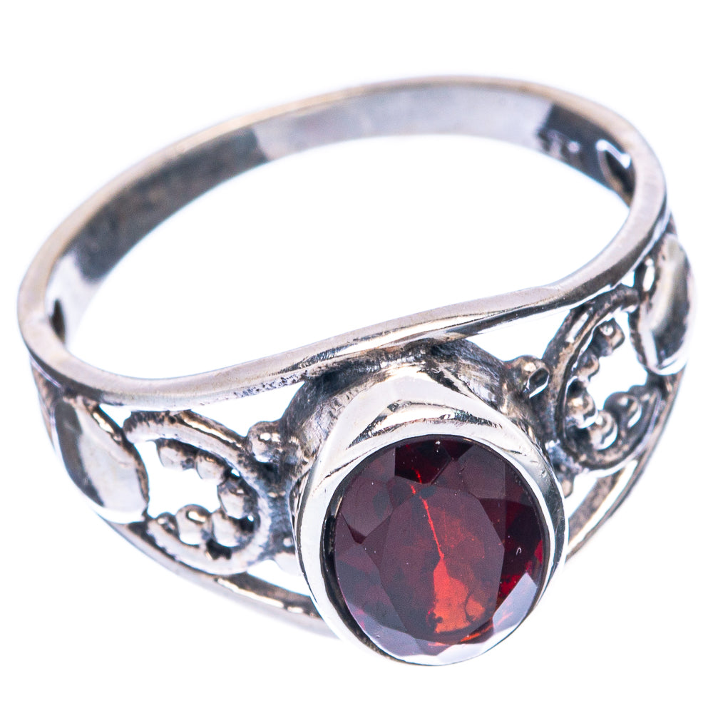 Garnet Dainty Ring Size 6.5 (925 Sterling Silver) R5865