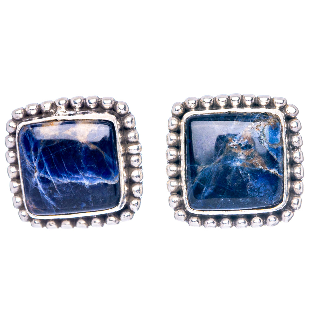 Sodalite Earrings 5/8" (925 Sterling Silver) E1538
