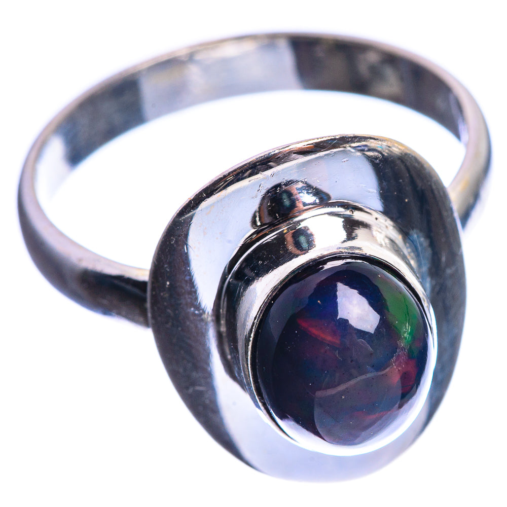 Black Opal 925 Sterling Silver Ring Size 9.75