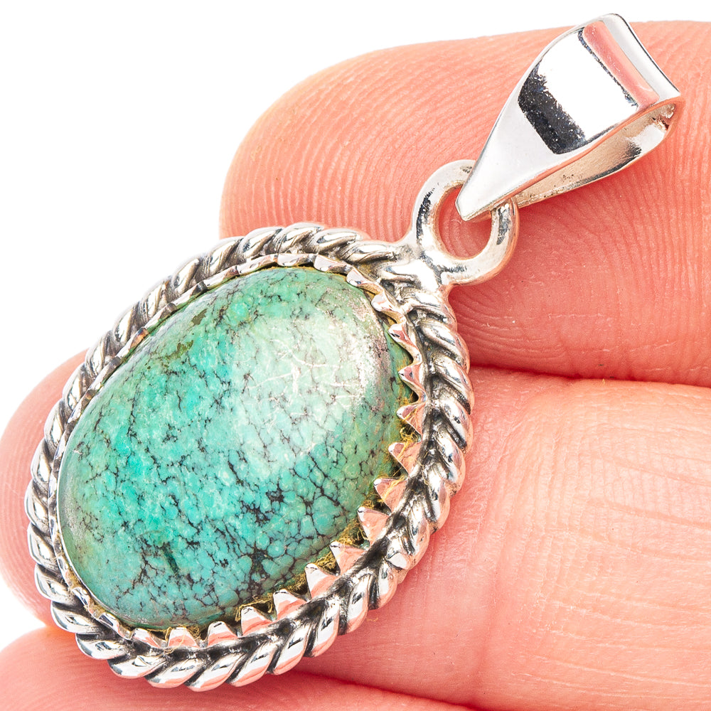 Arizona Turquoise Pendant 1 3/8" (925 Sterling Silver) P43808