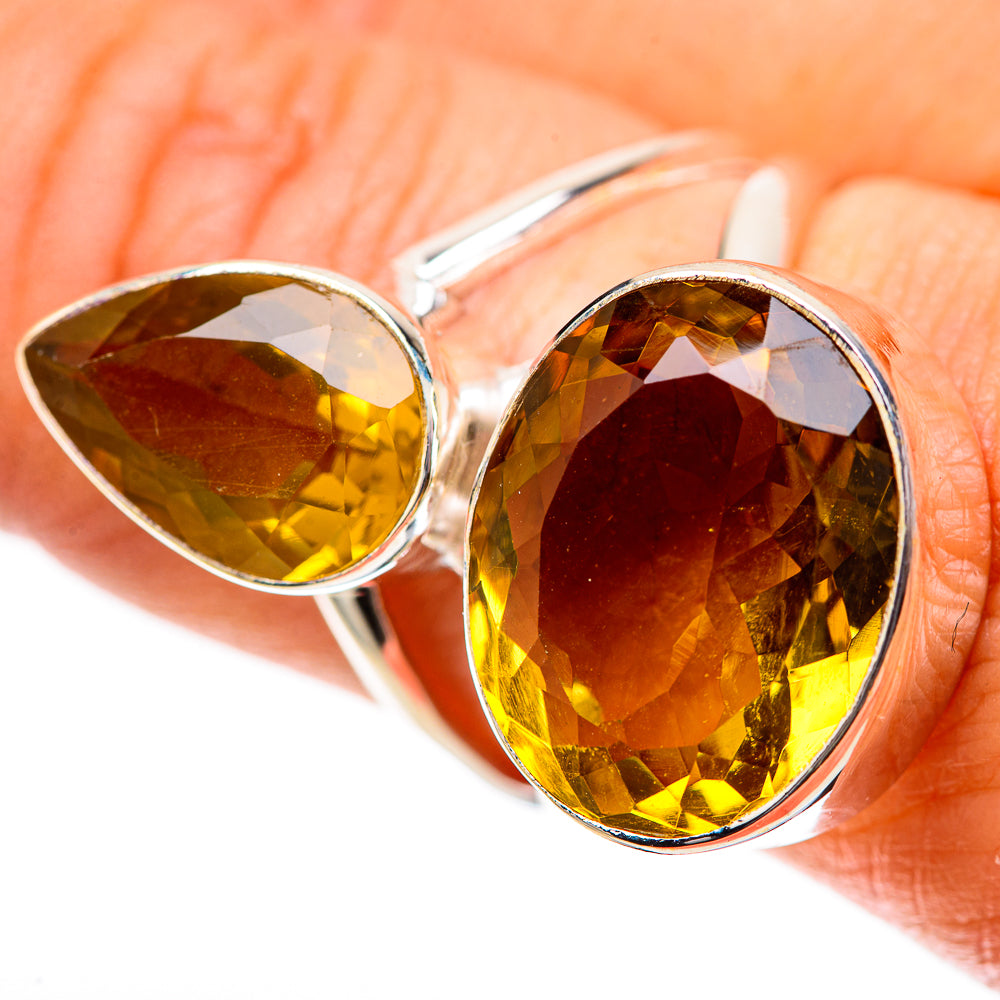 Large Faceted Citrine Ring Size 8.75 (925 Sterling Silver) RING139106
