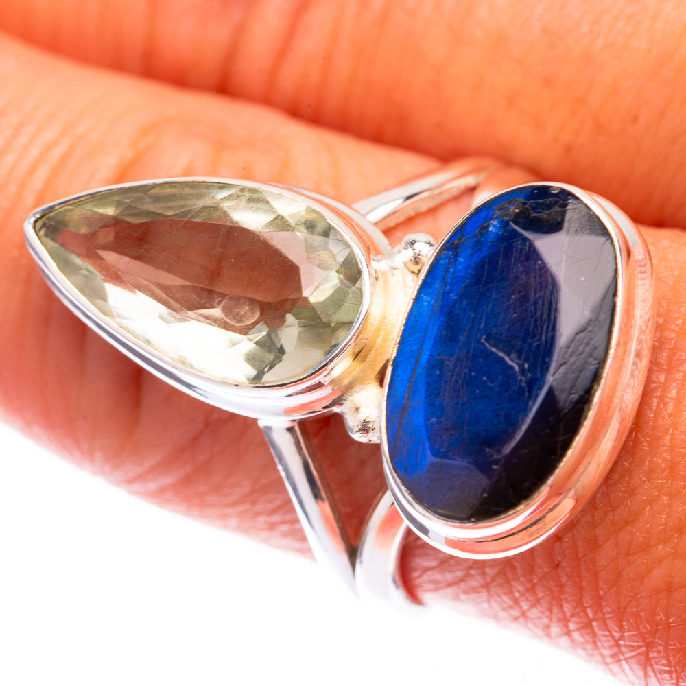 Labradorite, Green Amethyst 925 Sterling Silver Ring Size 9 (925 Sterling Silver) RING140300
