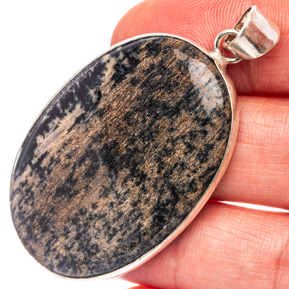 Honey Dendritic Pendant 2 1/8" (Silver Plated)