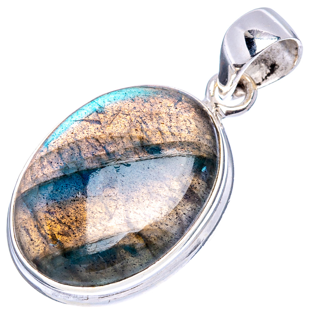 Labradorite Pendant 1 1/4" (.925 Sterling Silver)