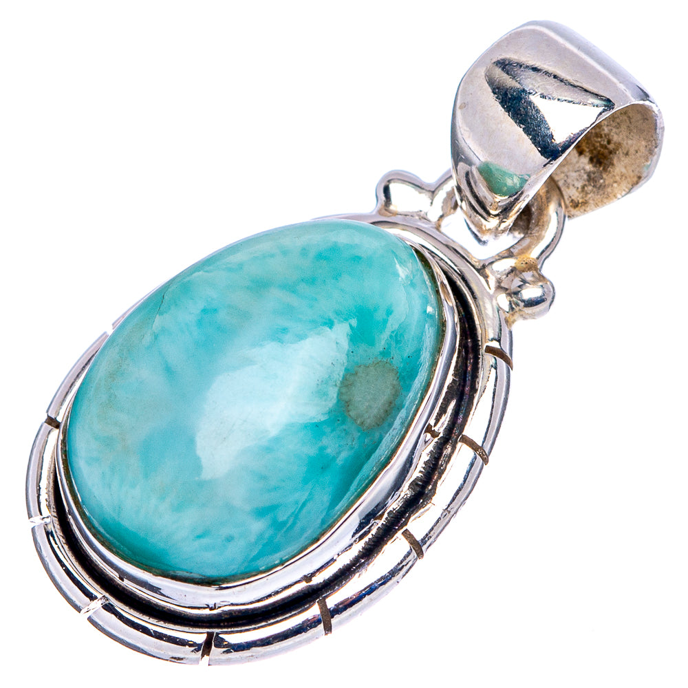 Rare Larimar Pendant 1" (.925 Sterling Silver)