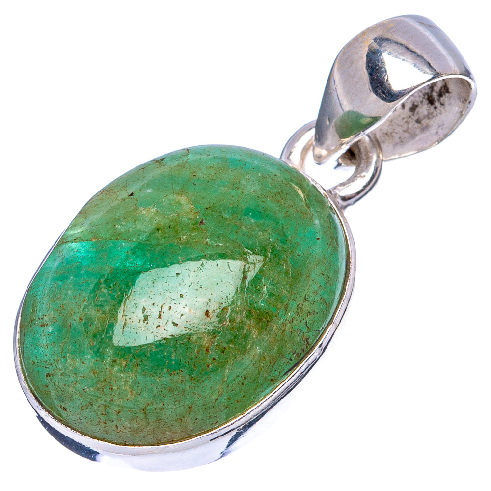 Natural Colombian Emerald Pendant 1 1/8" (925 Sterling Silver) P43366