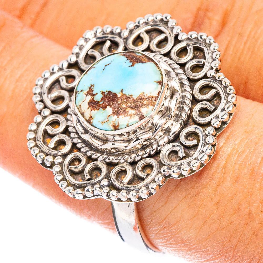 Rare Golden Hills Turquoise Ring Size 8 (925 Sterling Silver) R7848