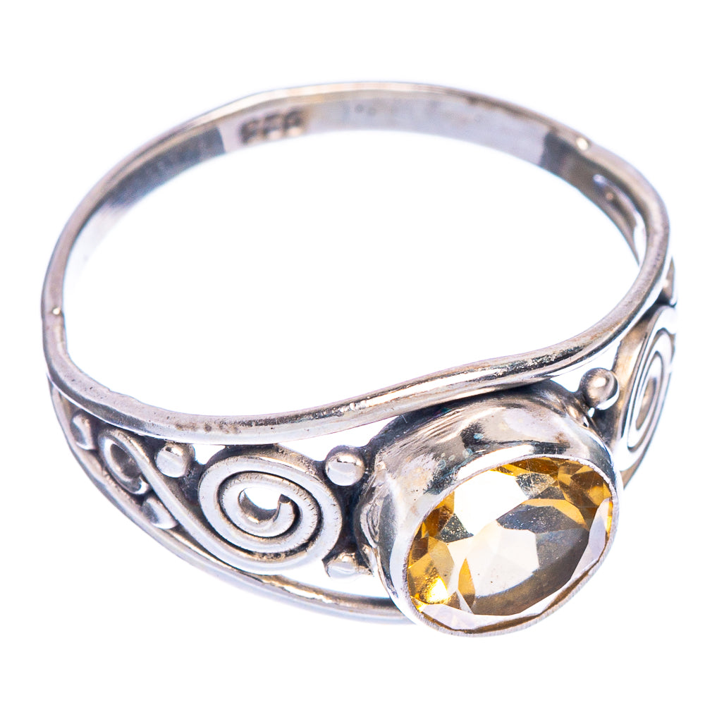 Faceted Citrine Dainty Ring Size 7 (925 Sterling Silver) R1020
